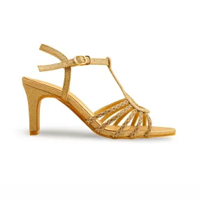 Timeless Fashion Golden Fancy Sandal For Ladies FN6131