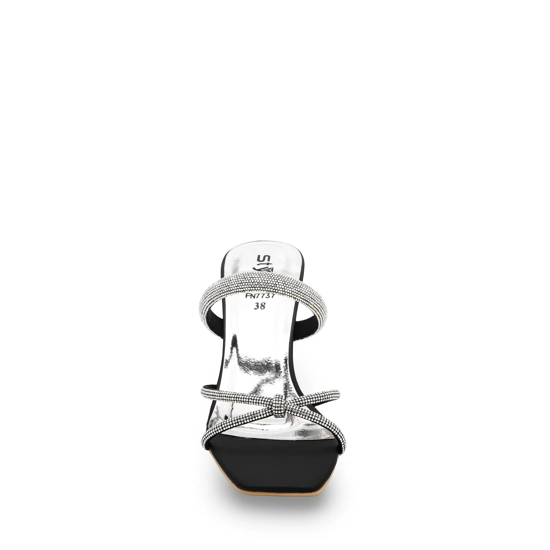 Black Fancy Slipper FN7737 Glamorous Boots Comfortable Booties