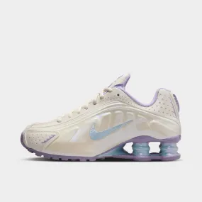 Durable Tread Pattern Fashionable Design Nike Shox R4 NA13 GS Soft Pearl / Celestine Blue - Hydrangeas