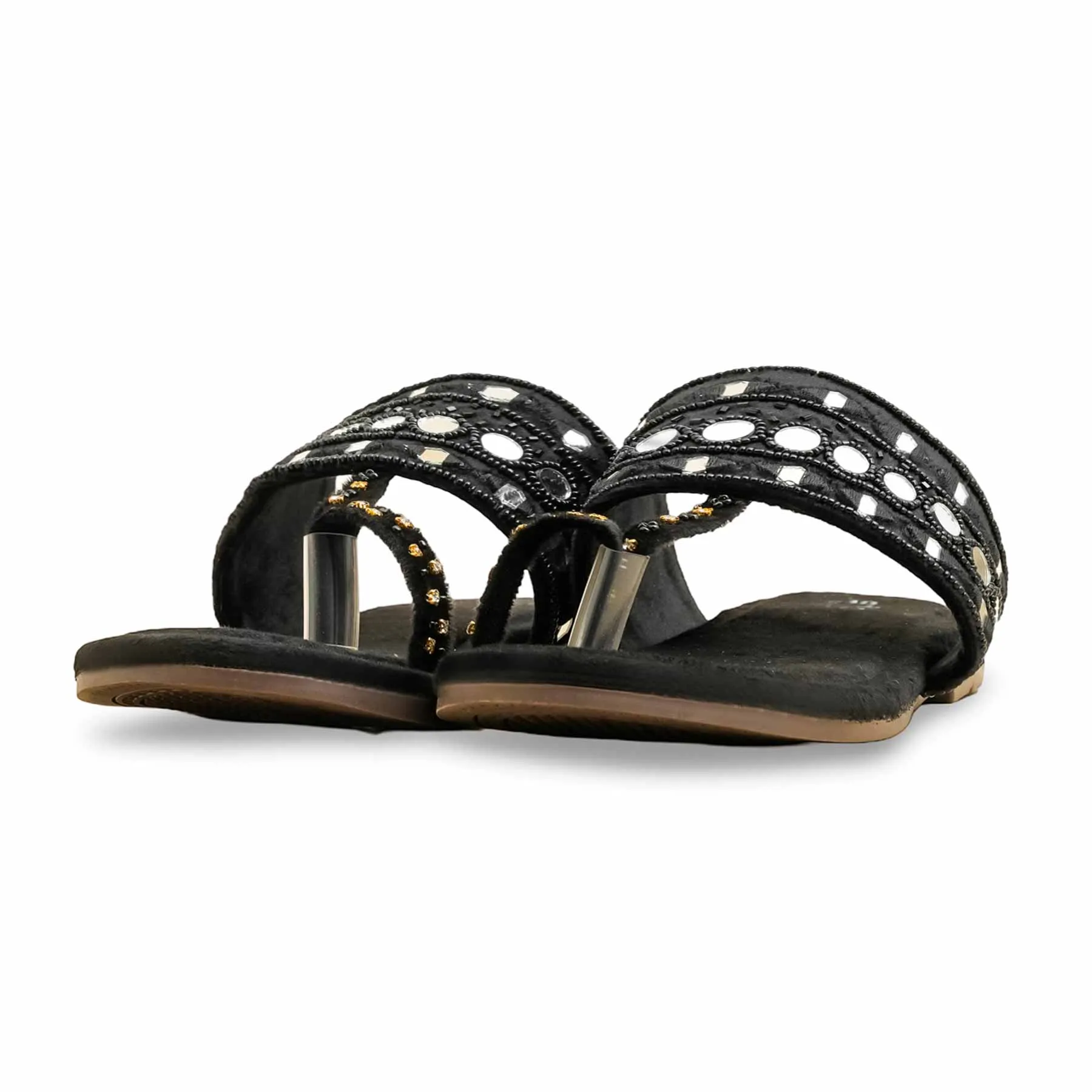 picnic wear Practical Wear Black Ethnic Chappal EC0237