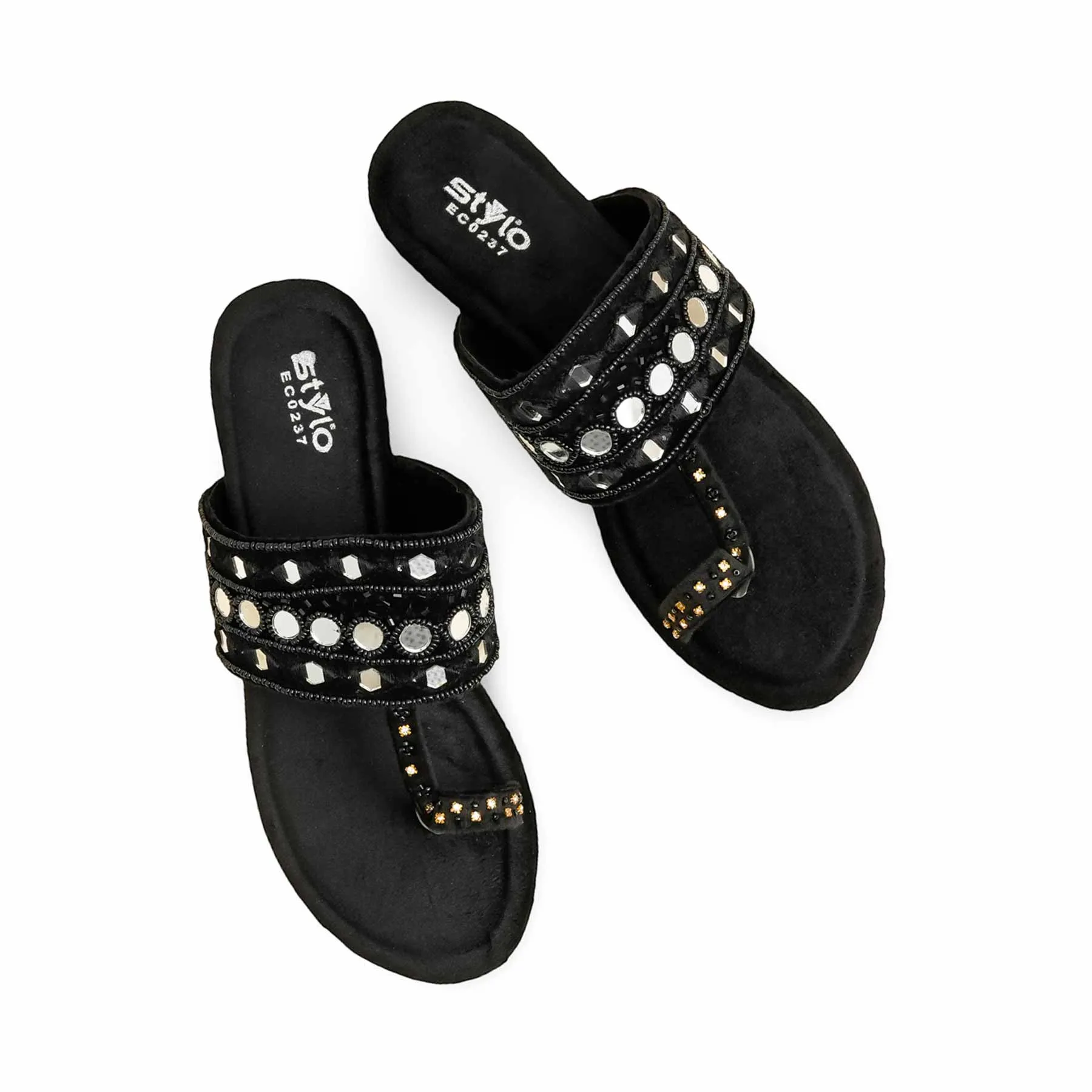 Black Ethnic Chappal EC0237 Roof Top