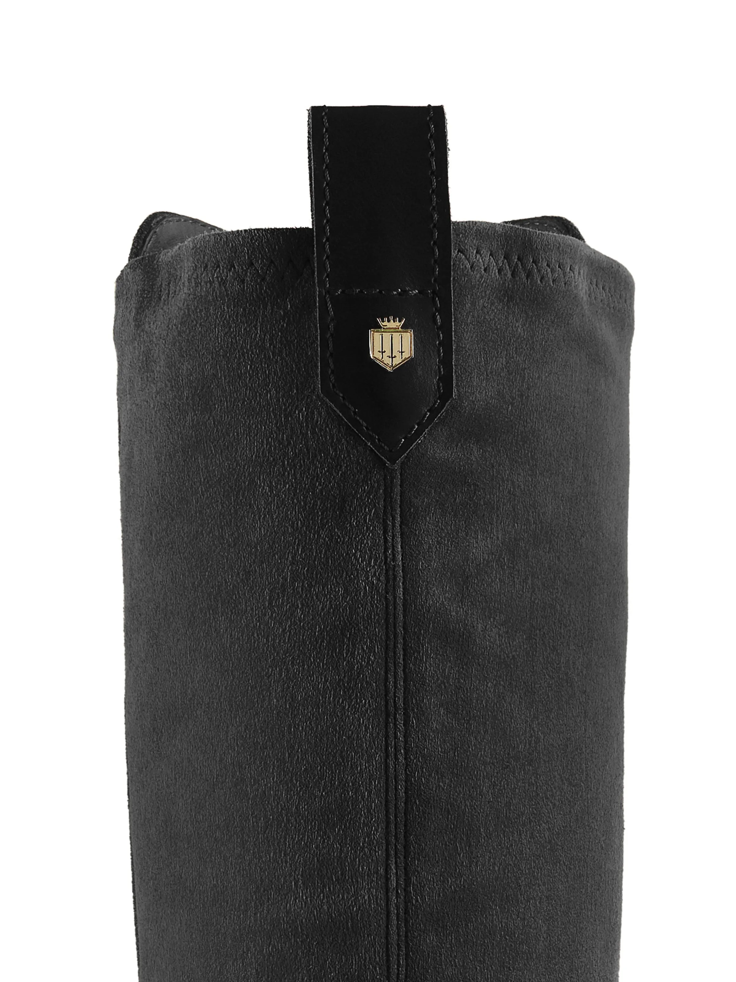 Gloss Shine Heeled Belgravia - Black Suede