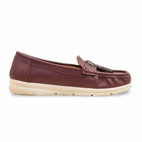 Daylong Comfort Footwear Maroon Moccasin For Women WN4487