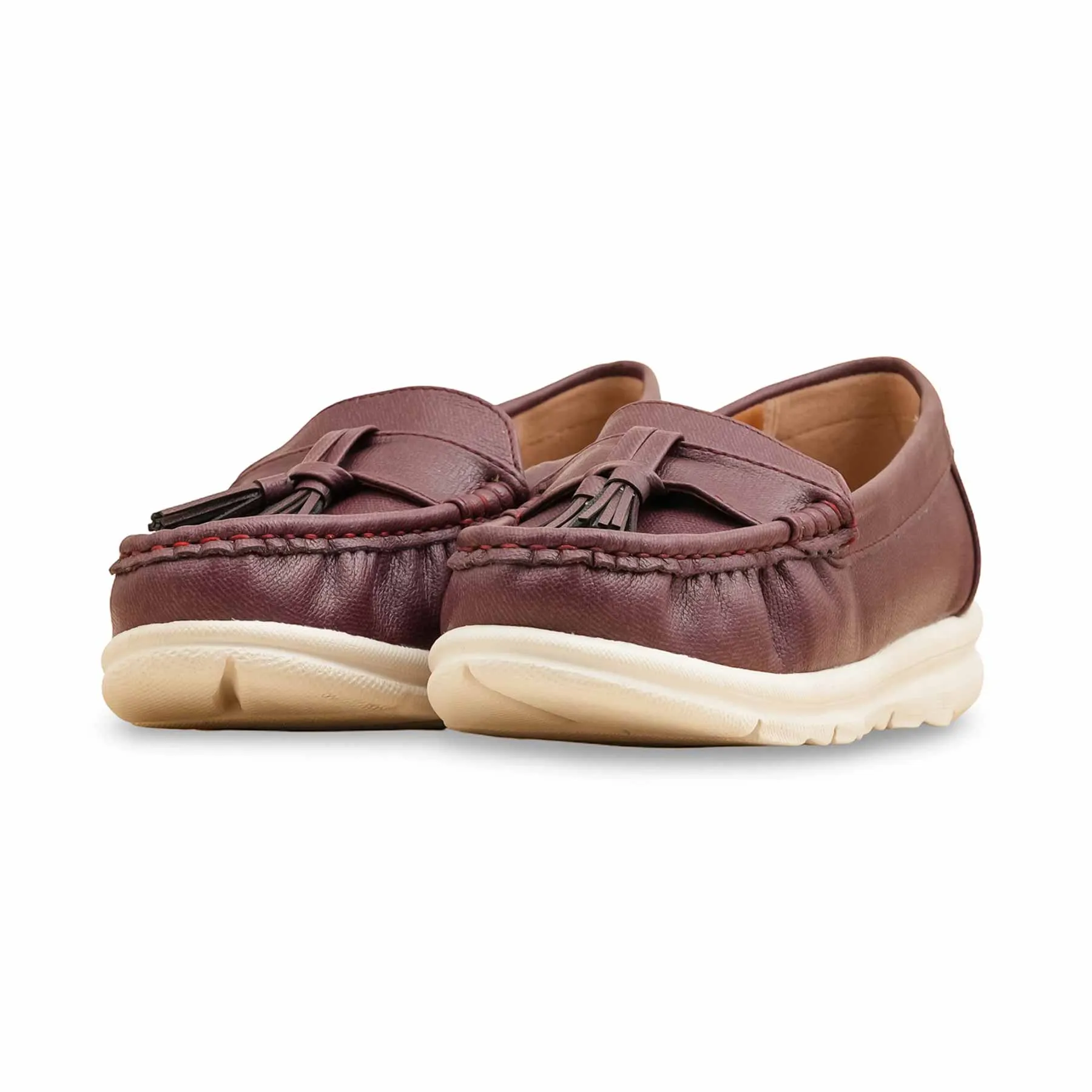 Maroon Moccasin For Women WN4487 Joy Glow Supportive footwear