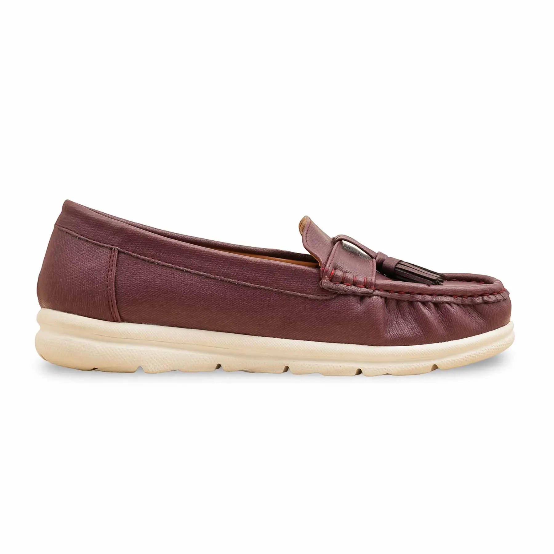 Daylong Comfort Footwear Maroon Moccasin For Women WN4487
