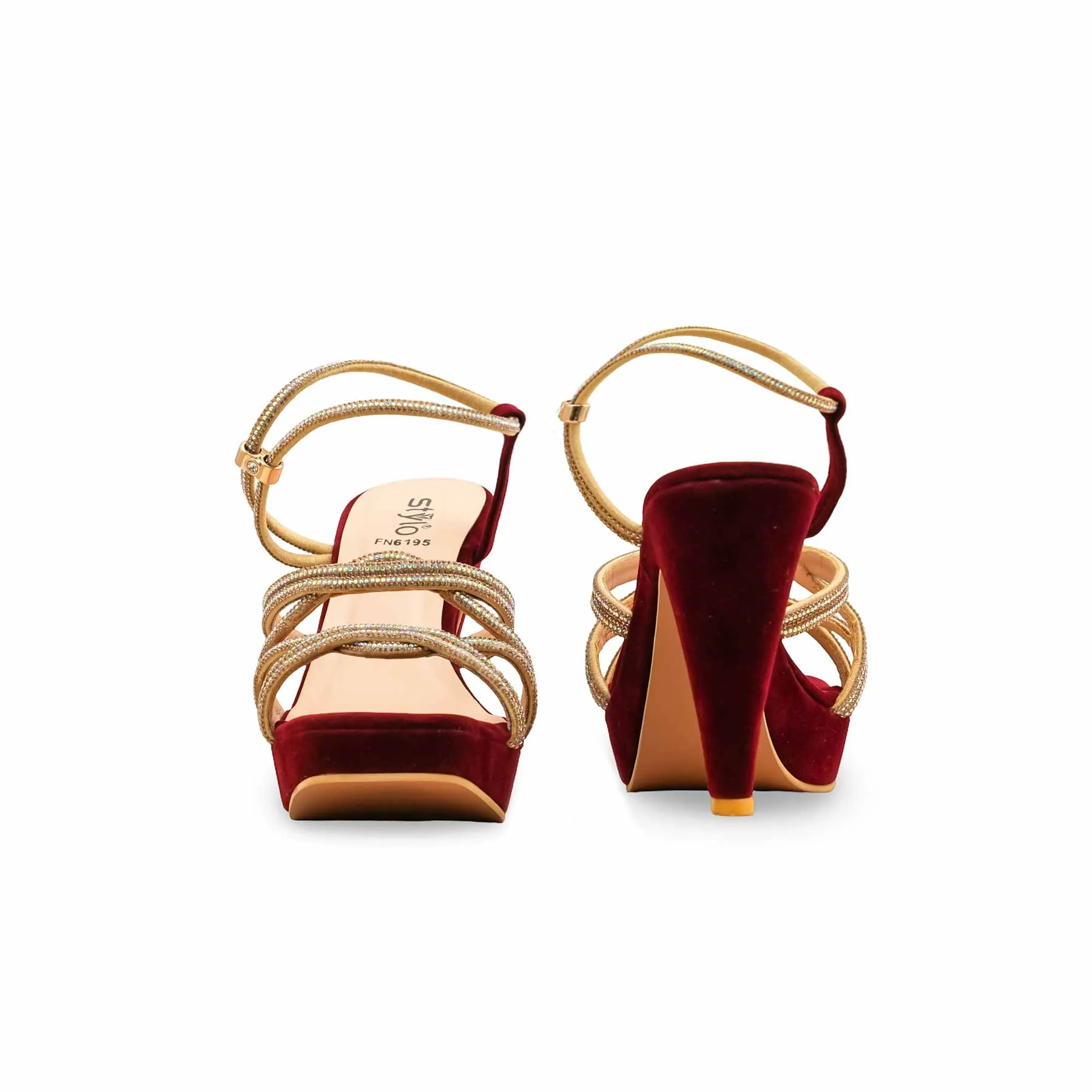 Chic Look Alluring Appeal Maroon Fancy Bridal Sandal FN6195
