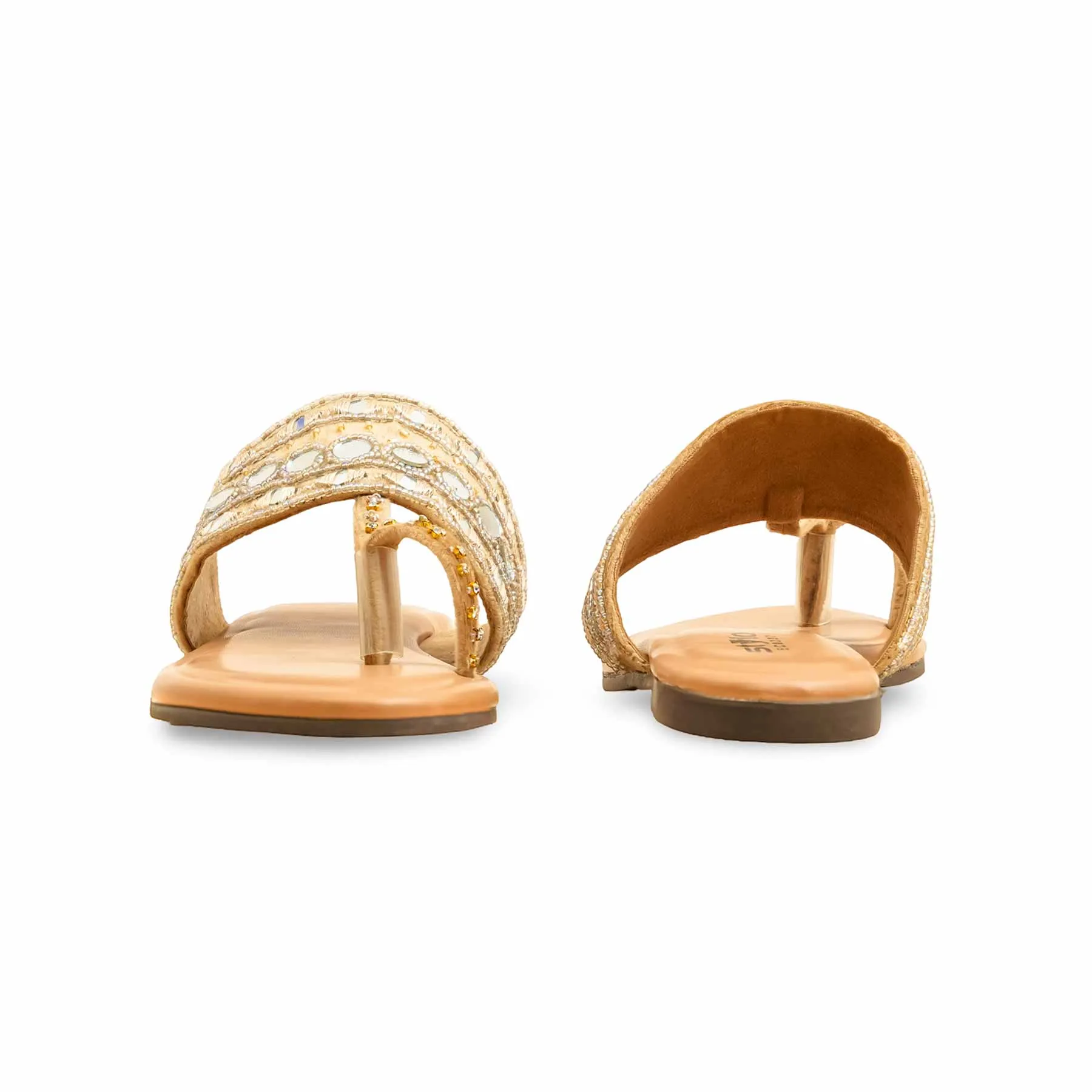 Fawn Ethnic Chappal EC0237 Coral View