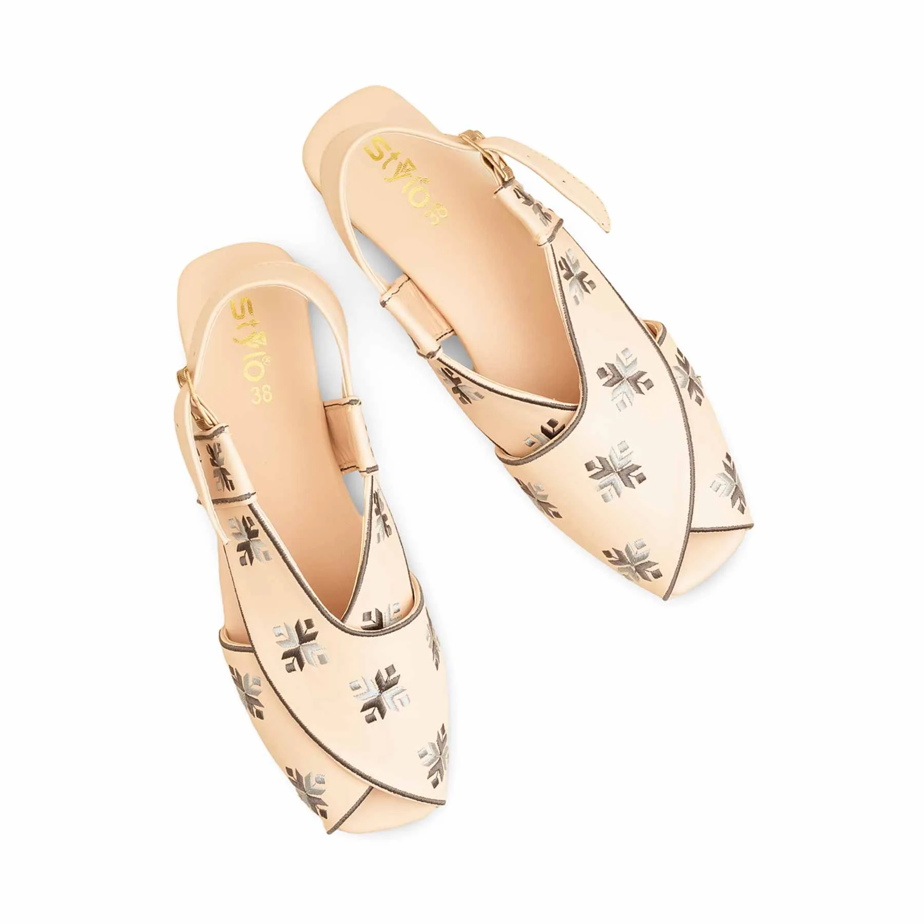 shock-absorbing sole Temperature Control Lining Fawn Formal Peshawari Chappal EC3190