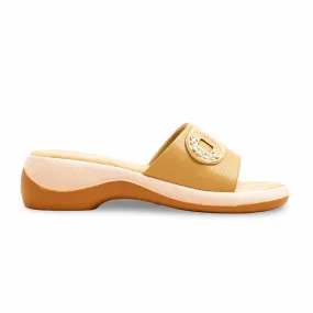 Polished Finish Curve Glow Fawn Formal Slipper PU0615