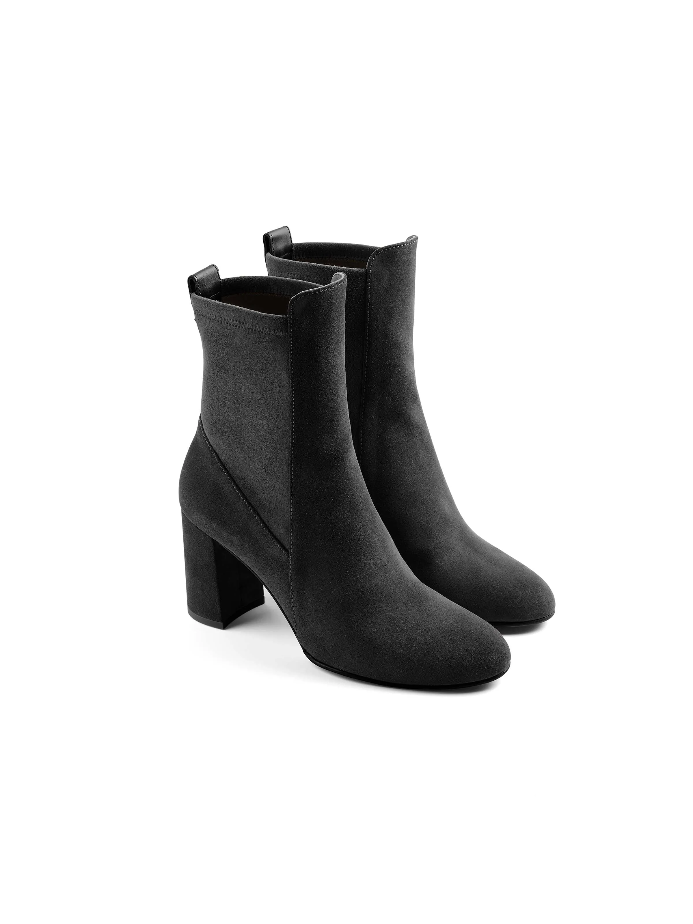 Heeled Belgravia Ankle - Black Suede subtle style Anti Fatigue