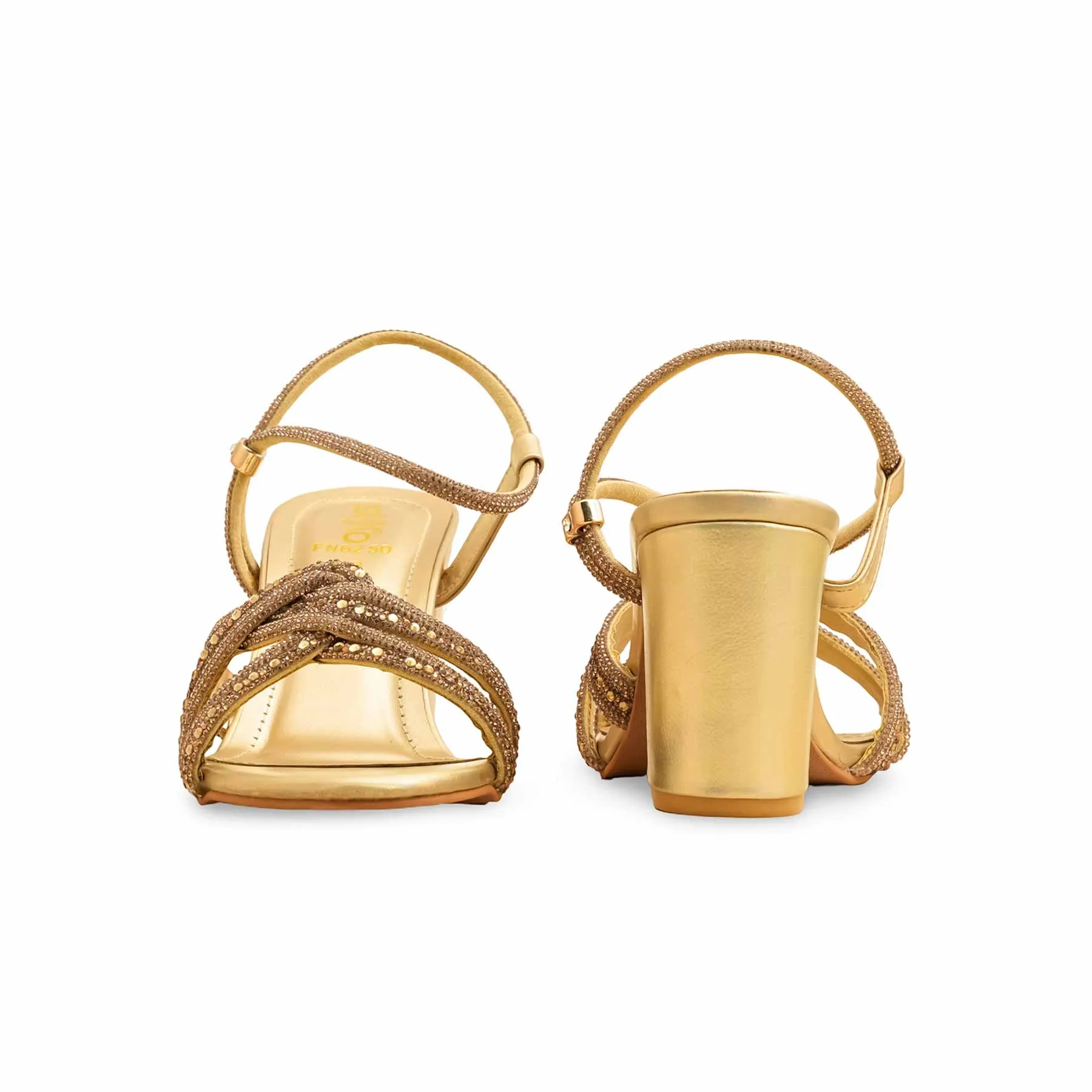 Slip Resistant Fashionable Design Golden Fancy Sandal FN6250