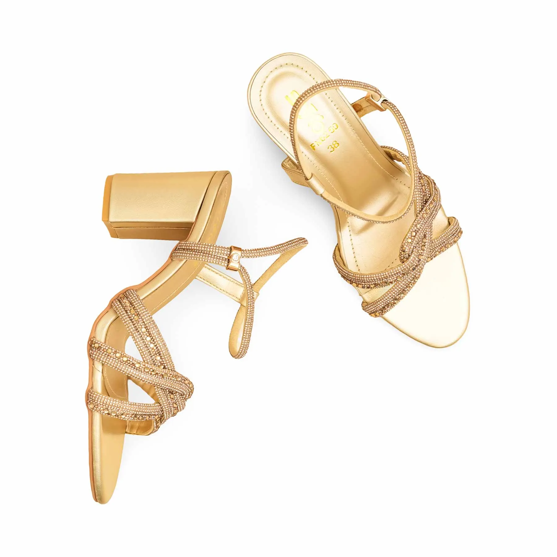 Luxury Fit Golden Fancy Sandal FN6250