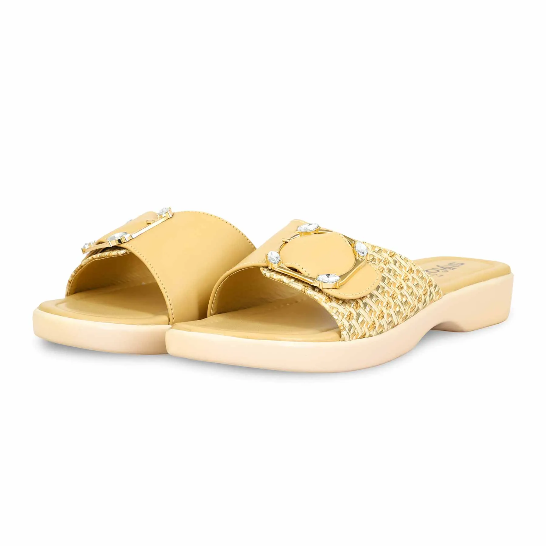 Beige Formal Slipper PU0523 Charming Look Arch Lift