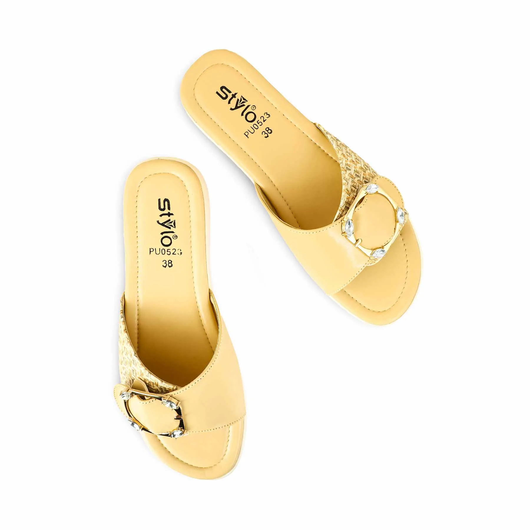 Beige Formal Slipper PU0523 Tall Spark Music Glam