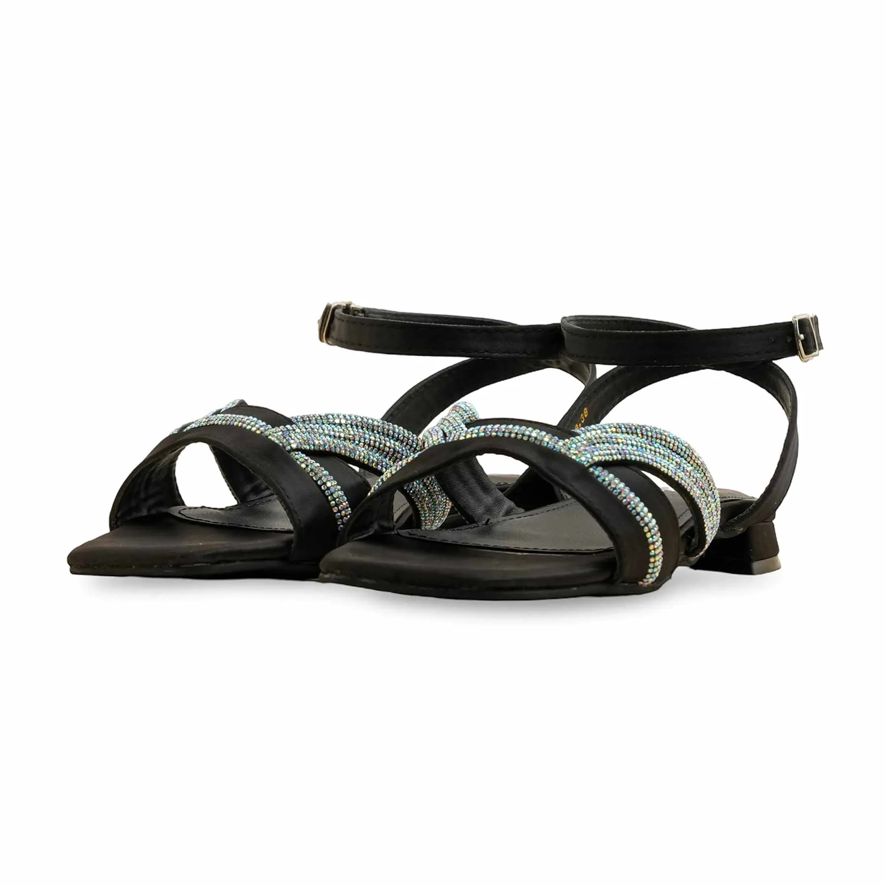 Stylish Appeal padded insole Black Formal Sandal FRS001