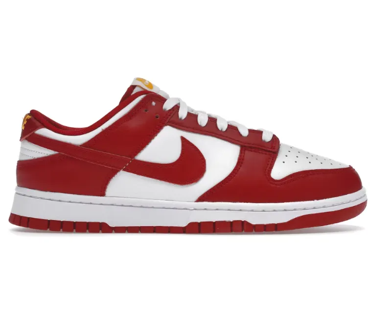 Mens Nike Dunk Low (USC Gym Red) Stretchable Upper HyperDurable Outsole Compound