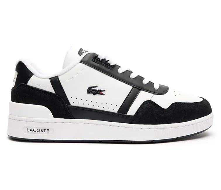 Men's Lacoste T-Clip 124 7 SMA (White/Black) Aero Dynamic Silhouette Supportive Heel