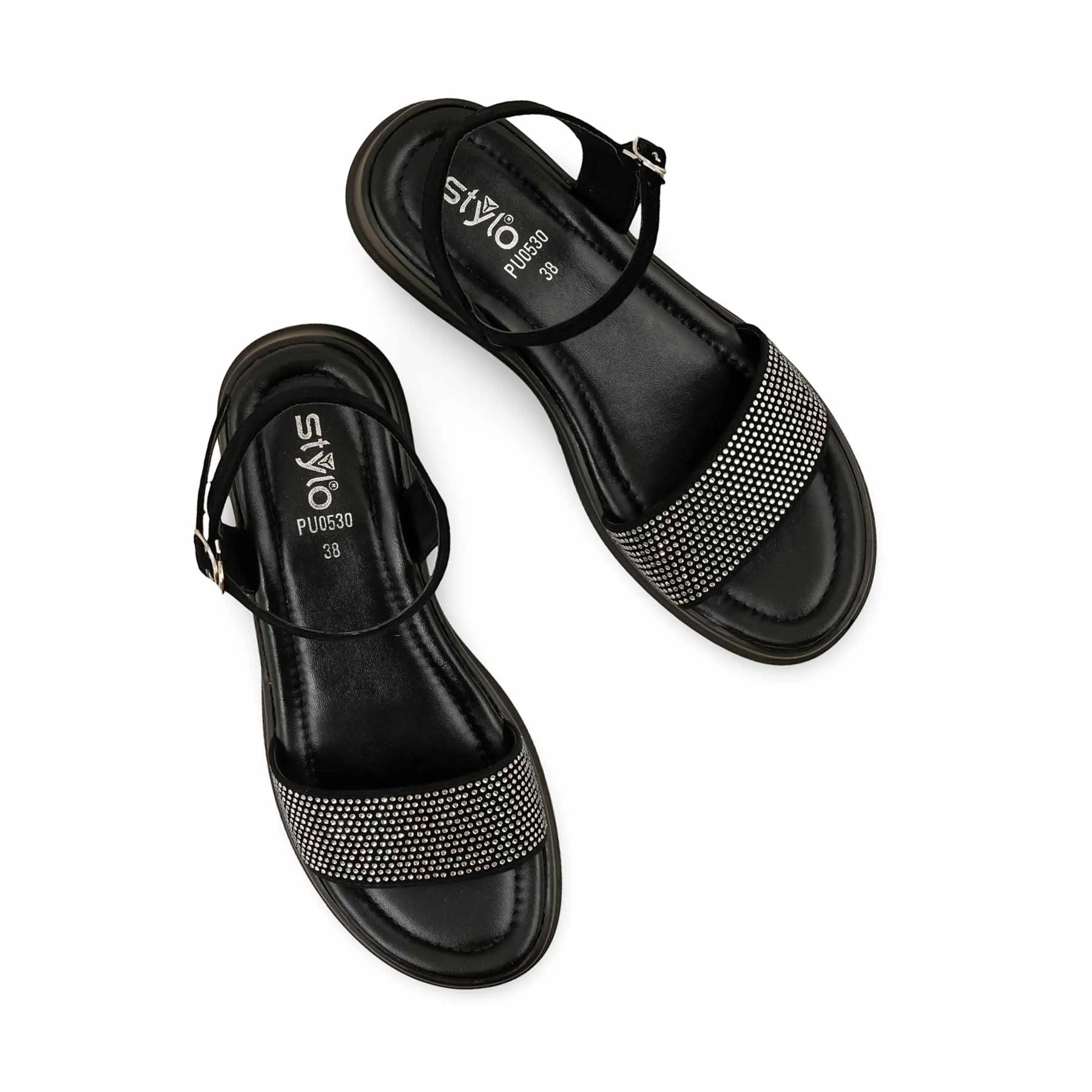 Moon Glow Black Formal Sandal PU0530