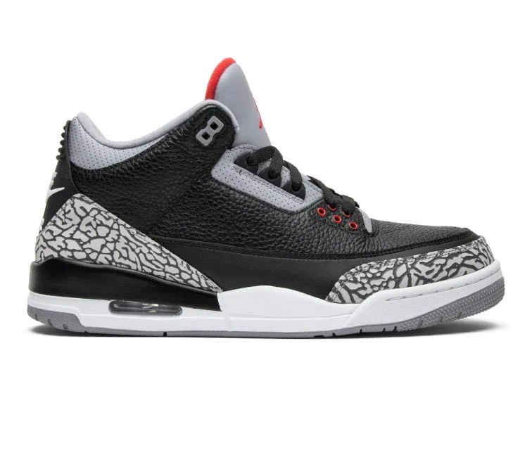 Men's Nike Air Jordan 3 Retro OG (Black Cement 2018) Relaxed Feel Cross Motion