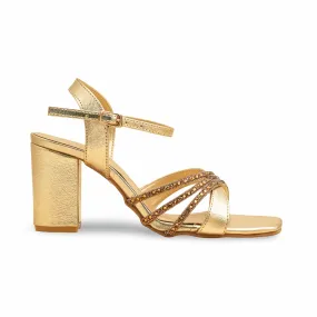 Slip On Style Golden Fancy Sandal FN6230