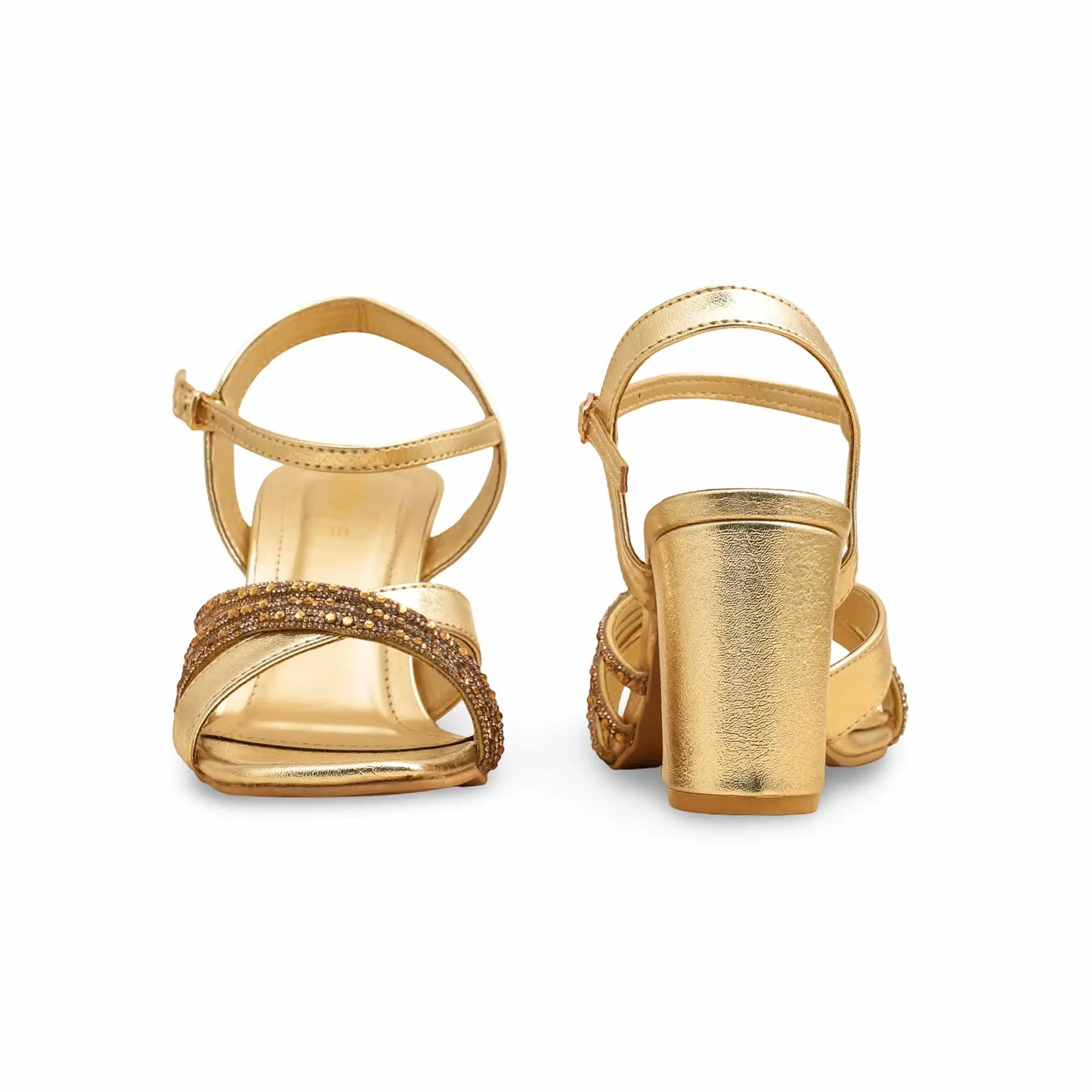Body Proud Golden Fancy Sandal FN6230