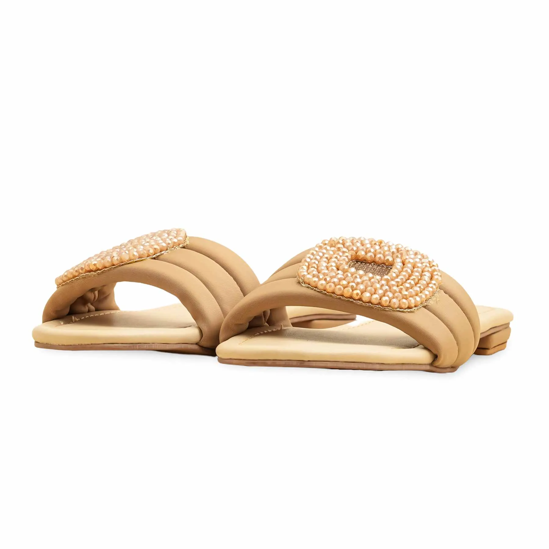 Beige Formal Slipper FR8398 Supportive Flats Seaside Step