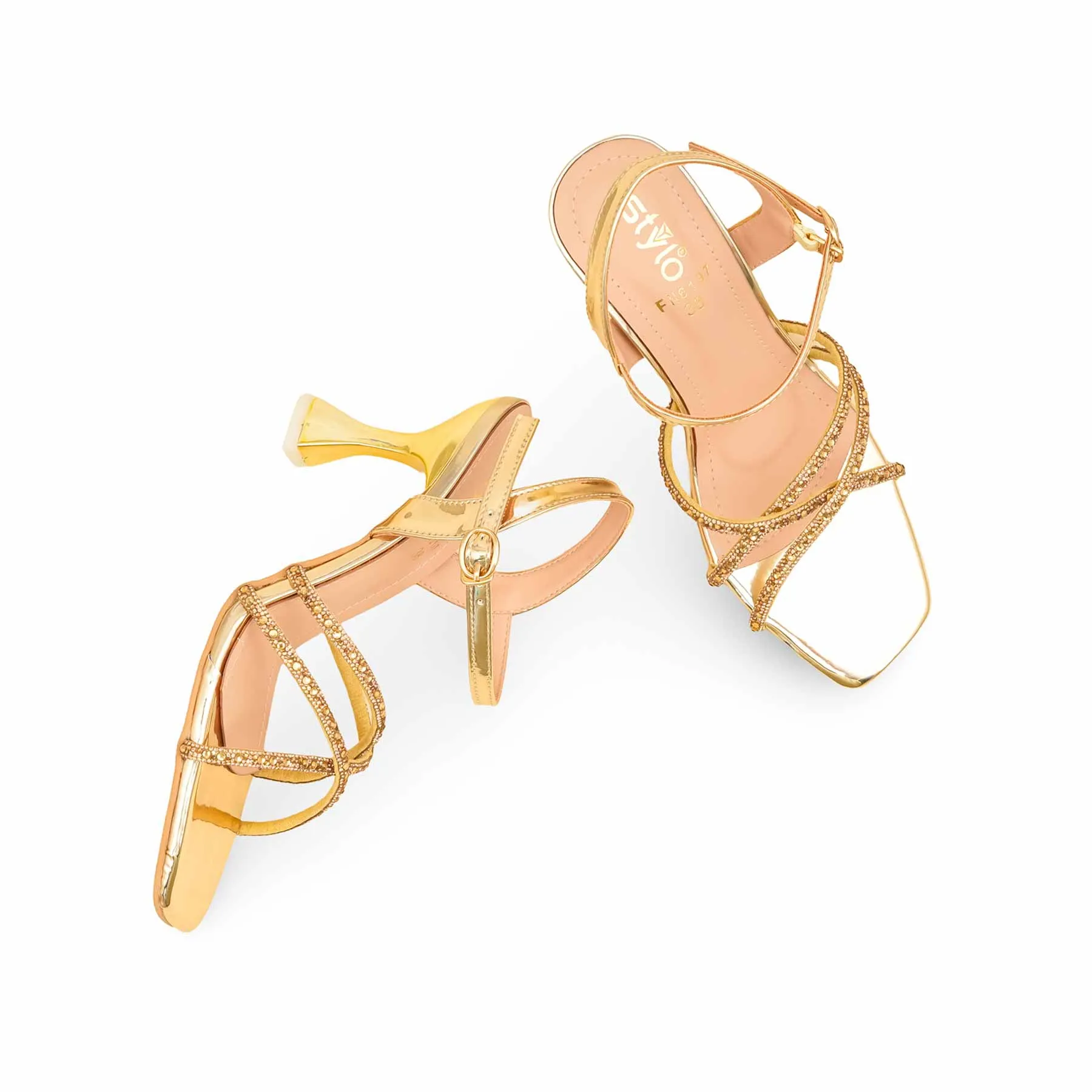 Golden Fancy Sandal For Women FN6197 beach party