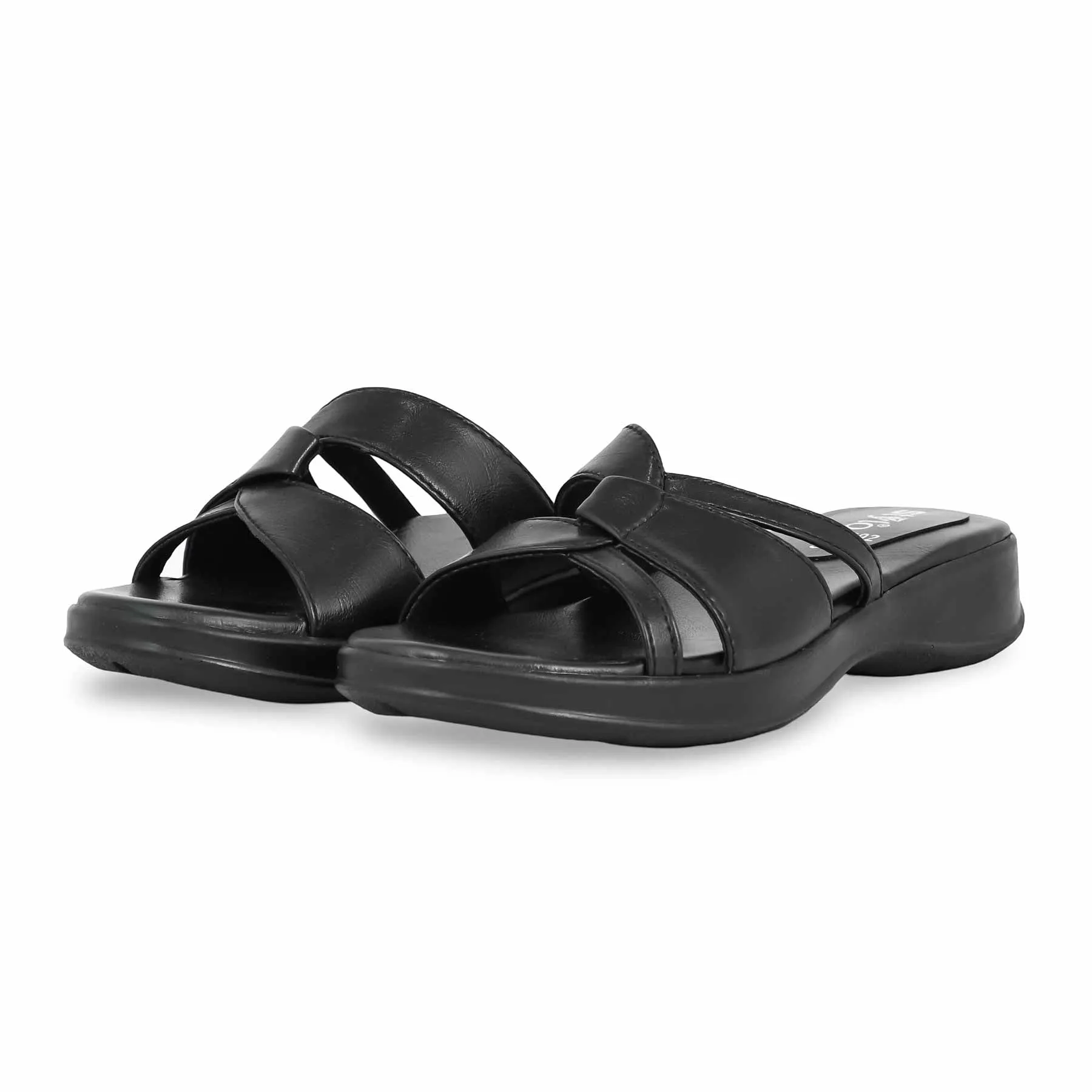 Stylish Dress Shoes Charming Look Black Formal Slipper PU0492