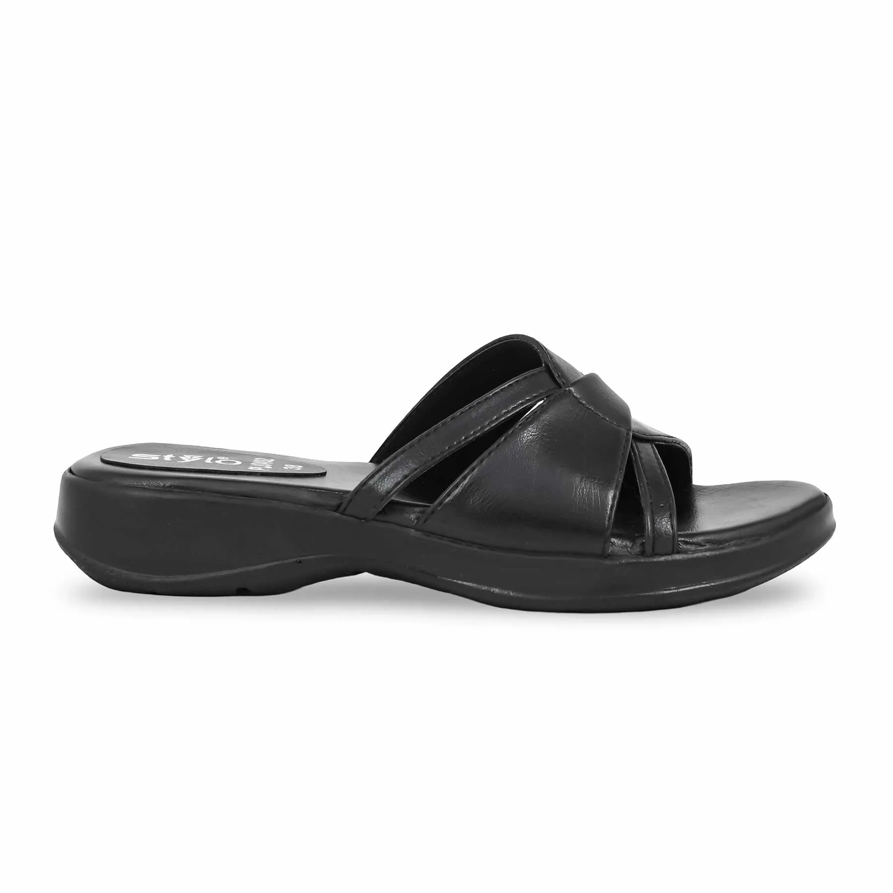 Black Formal Slipper PU0492 Street Ready Sleek Glamour