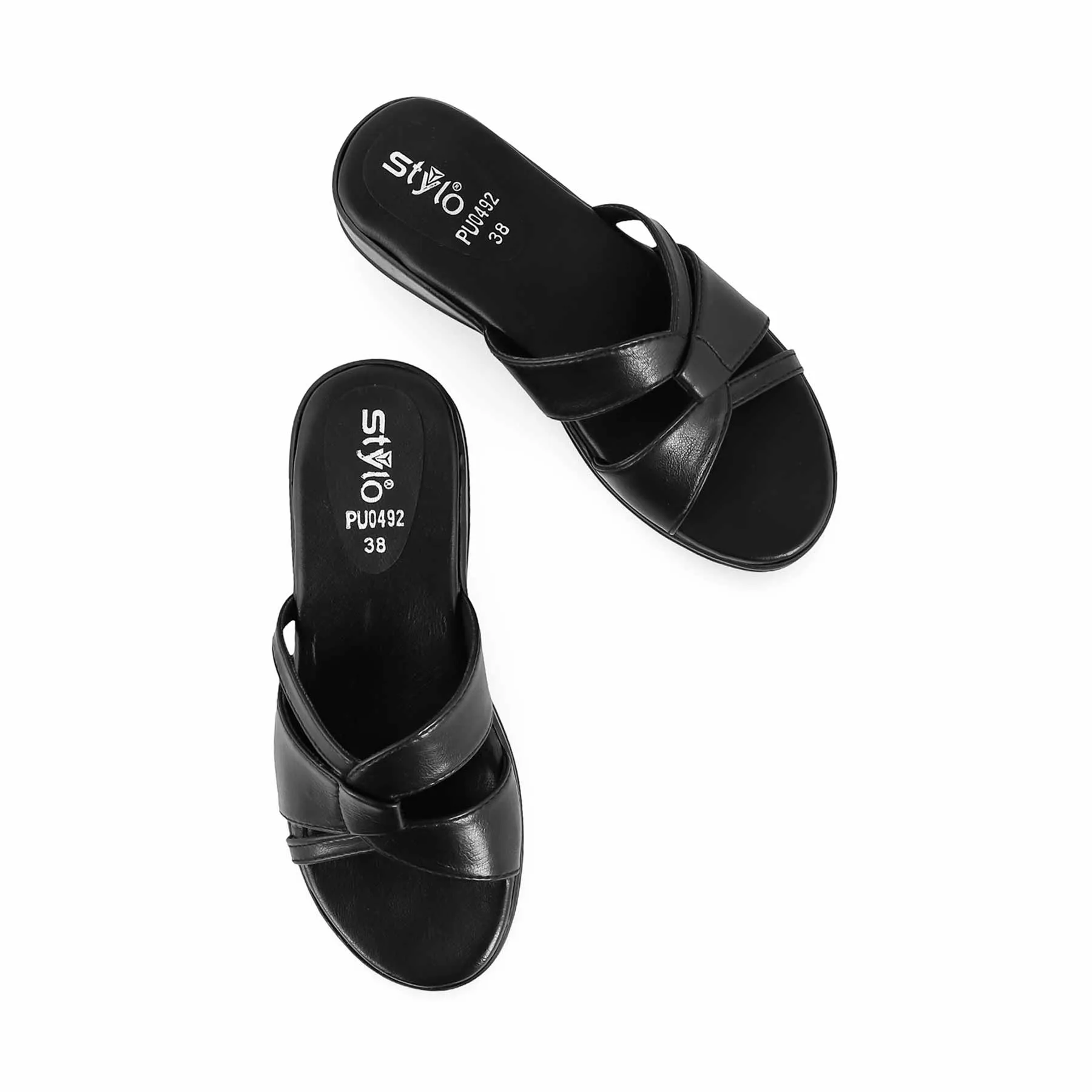 Premium Finish Black Formal Slipper PU0492