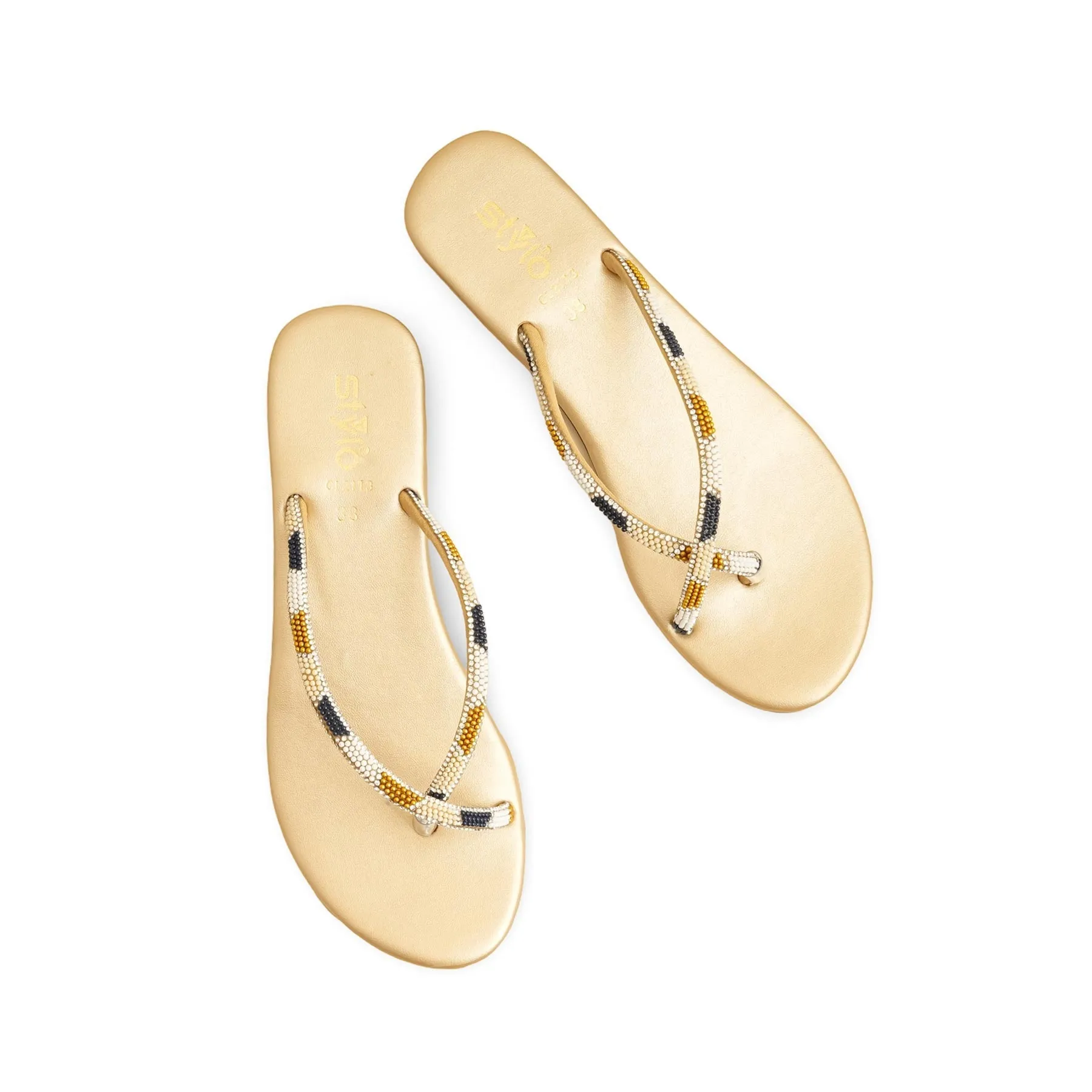 Sky Walk Golden Casual Chappal CL2113
