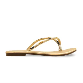 Toe Cap Easy Movement Golden Casual Chappal CL2113
