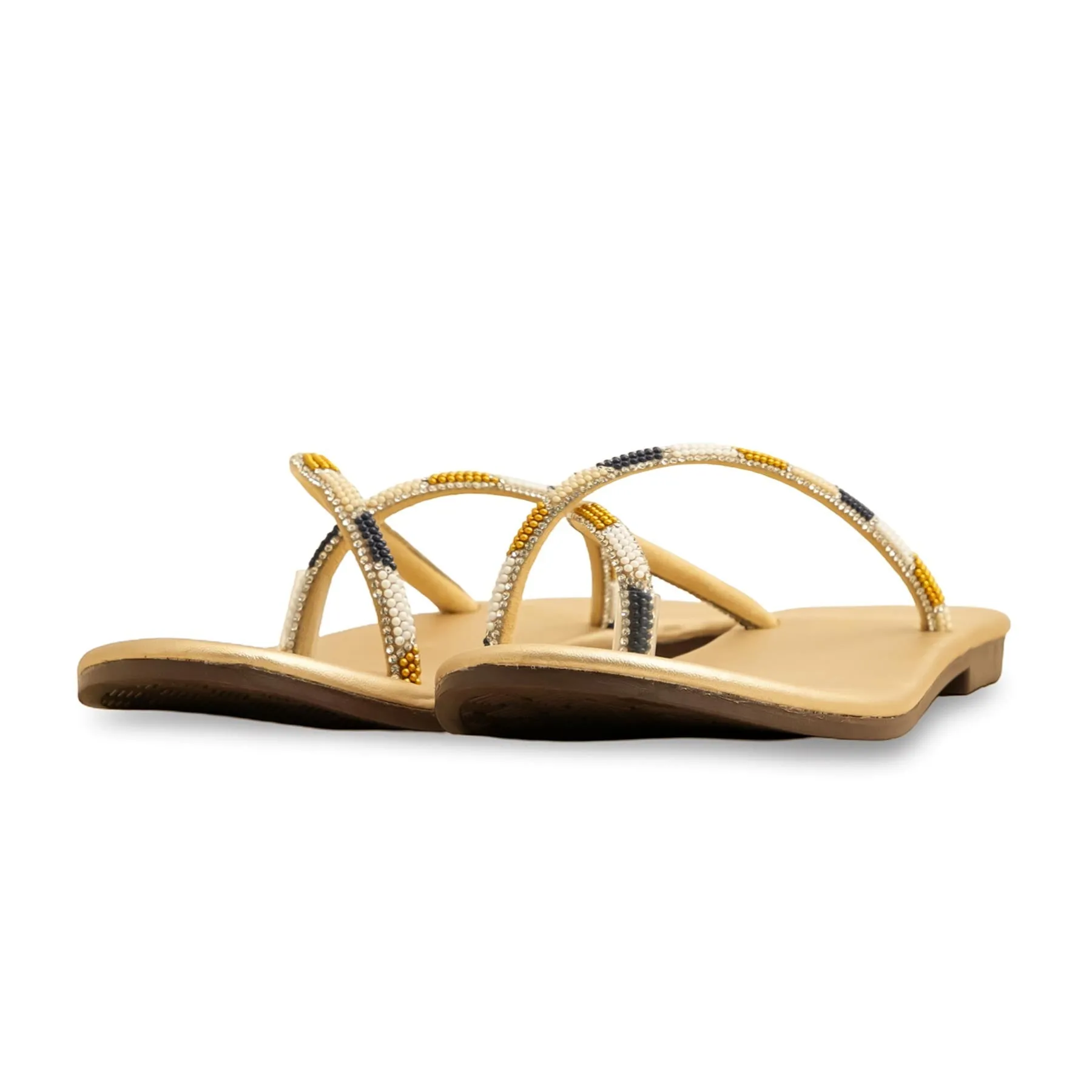 Market Step Golden Casual Chappal CL2113