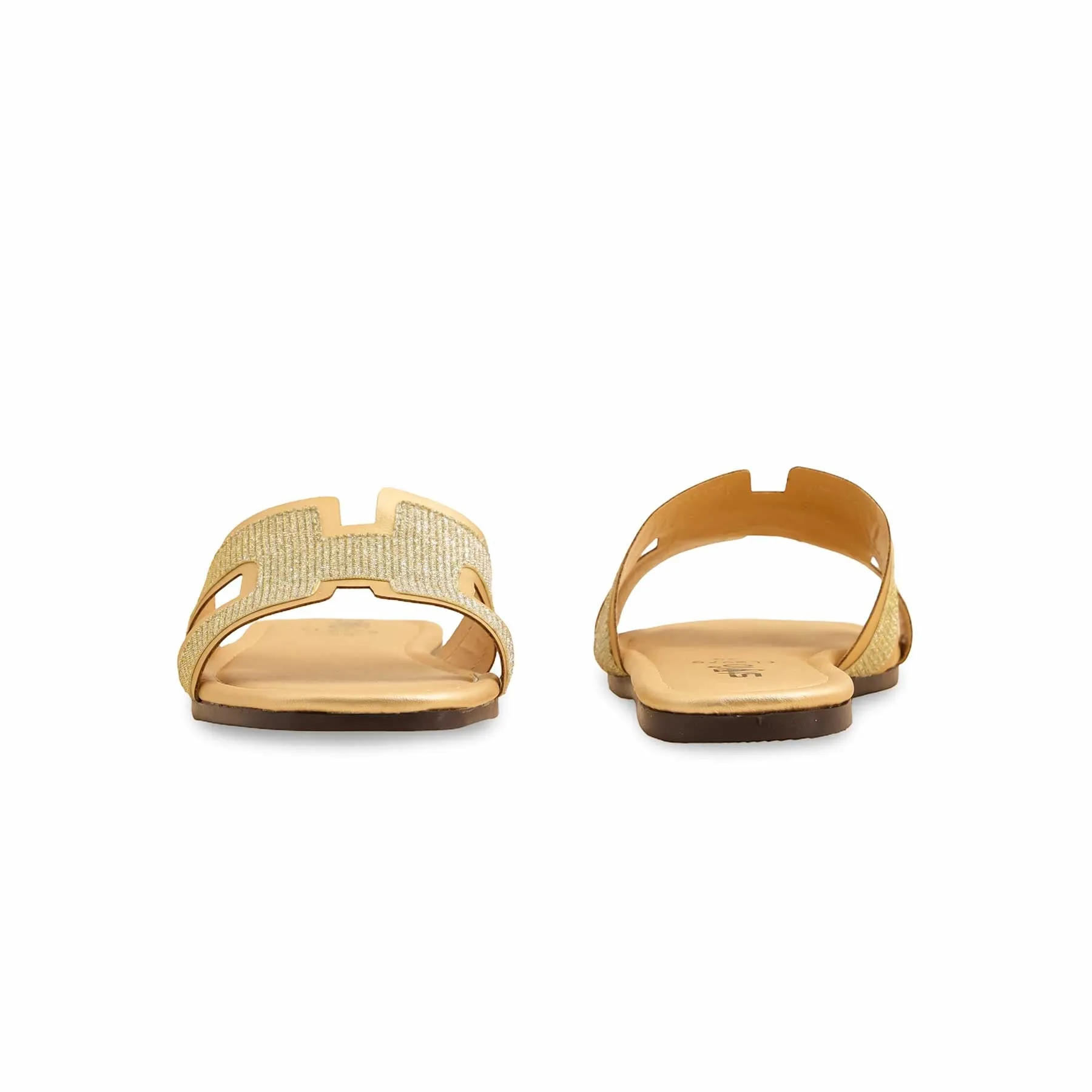 satisfactory Golden Casual Slipper CL2075