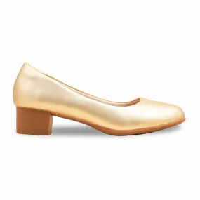 Golden Court Shoes For Women WN7509 Low Heel