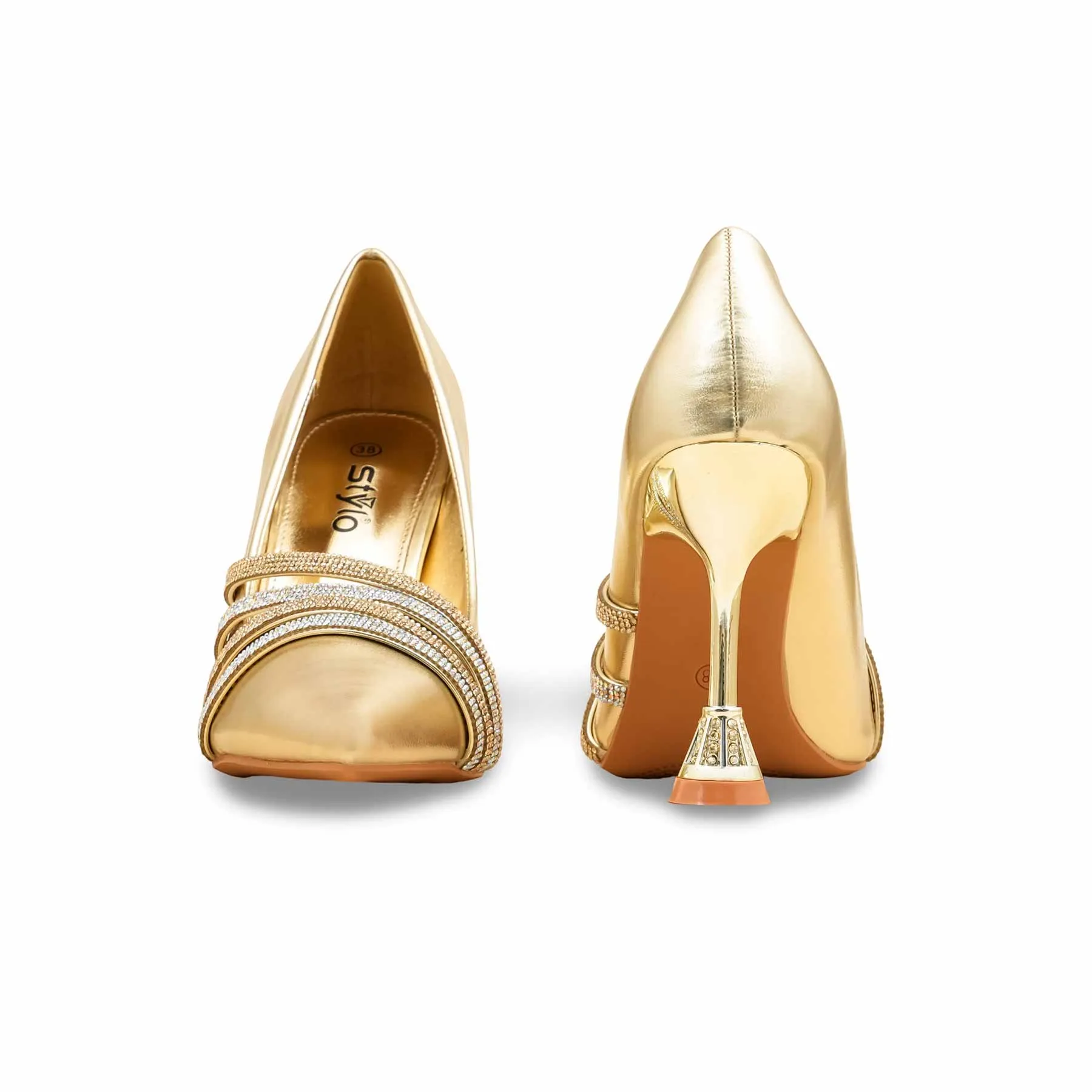 Golden Fancy Bridal Court Shoes WN7519 Quick Glam Tokyo Chic