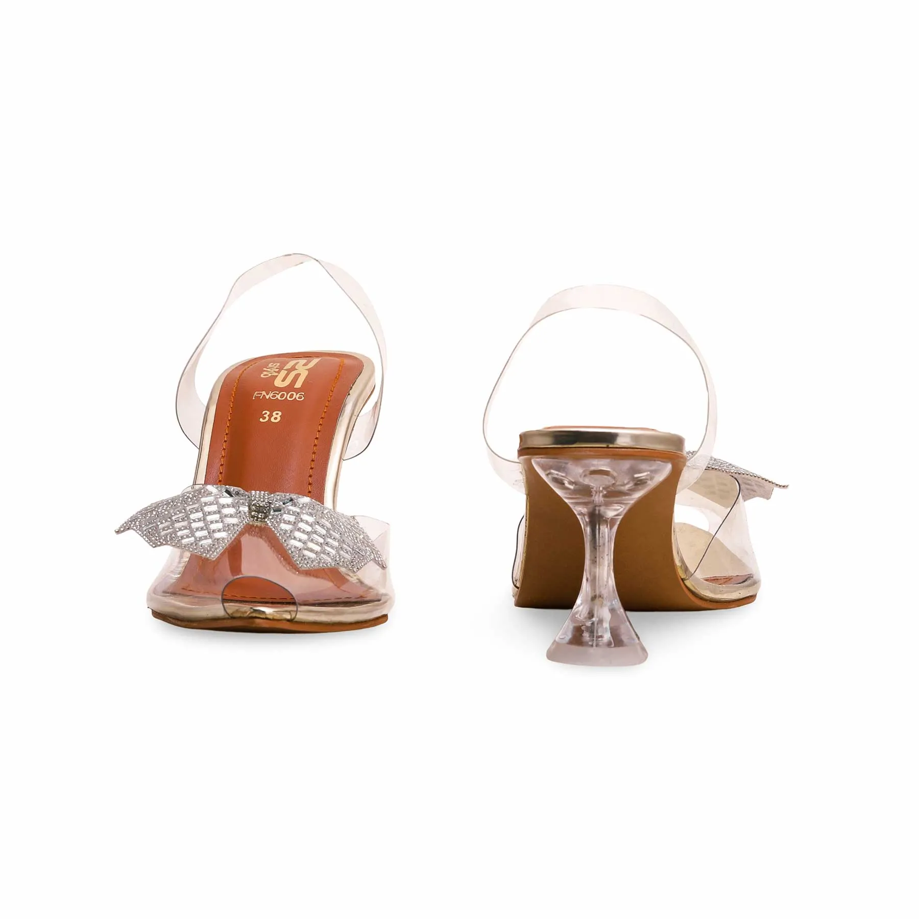 Comfort Heel Long Step Golden Fancy Bridal Sandal FN6006