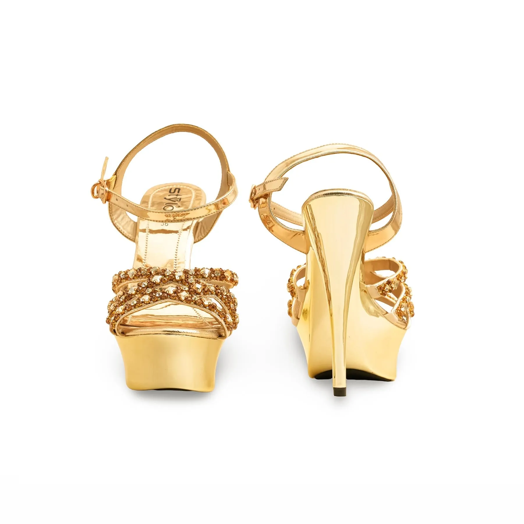 Soft Pad Golden Fancy Bridal Sandal FN6153