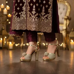 Soft Finish Comfortable Boots Golden Fancy Bridal Sandal FN6232