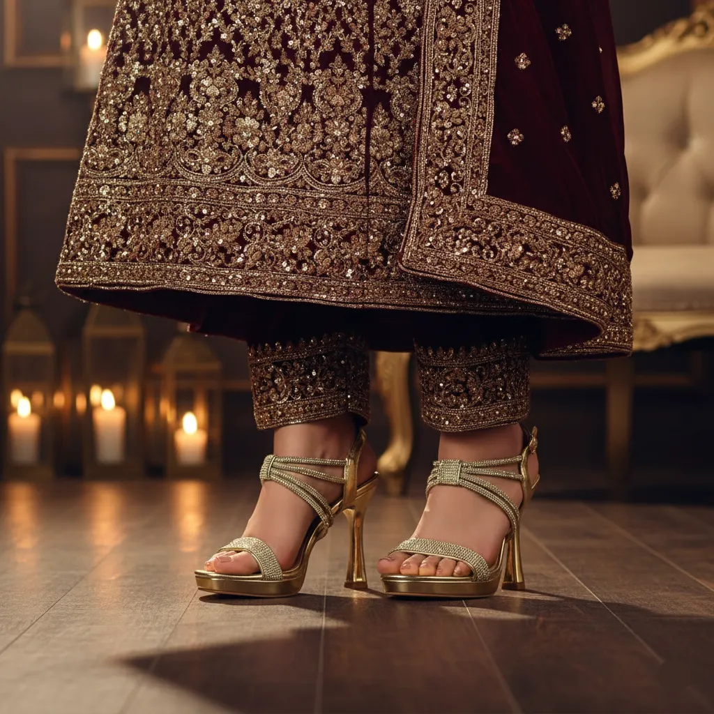 Carry Guard French Touch Golden Fancy Bridal Sandal FN6233