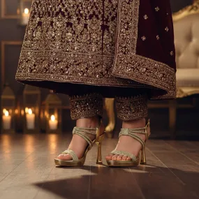 Carry Guard French Touch Golden Fancy Bridal Sandal FN6233