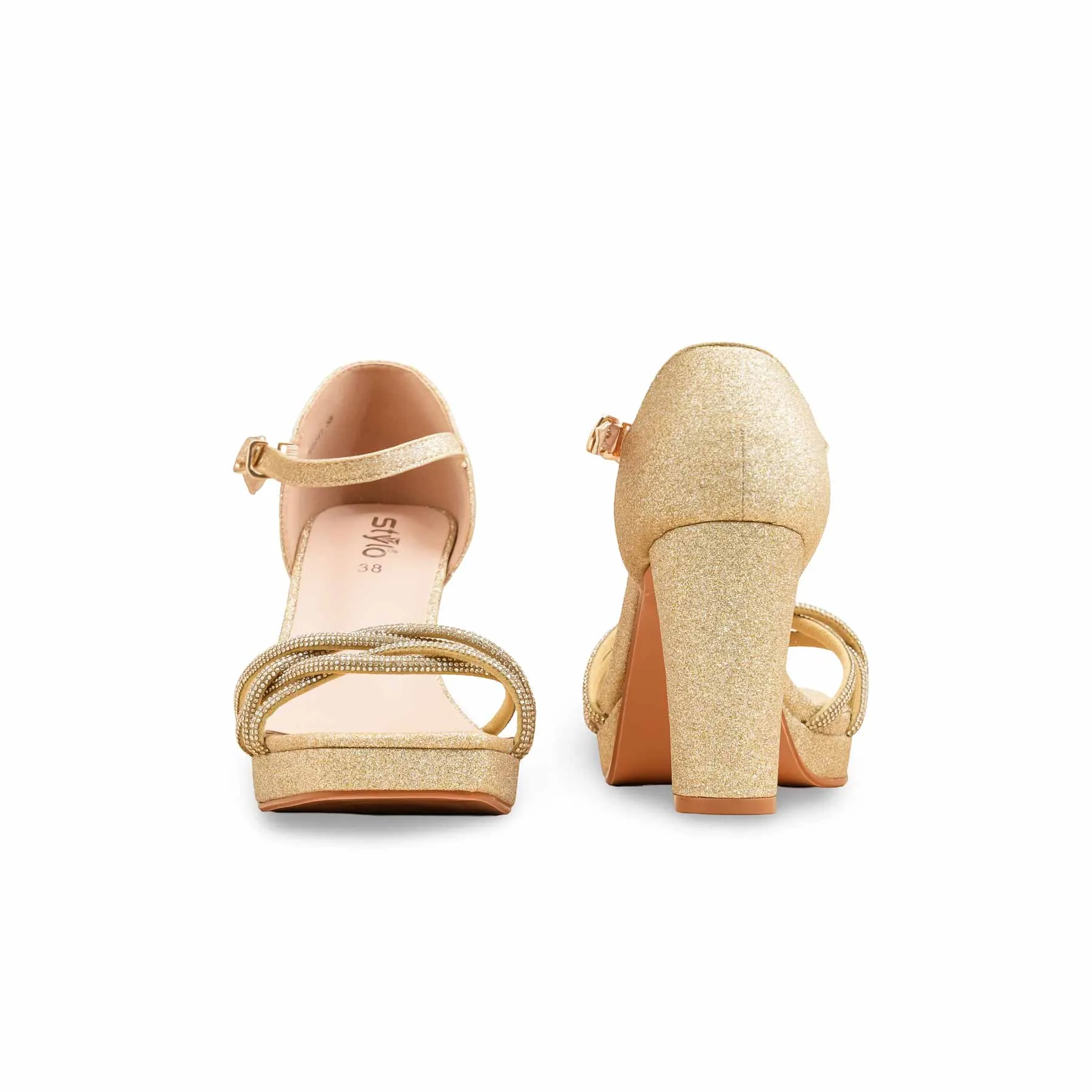 Golden Fancy Bridal Sandal FN6241 Fashionable Style Street Queen