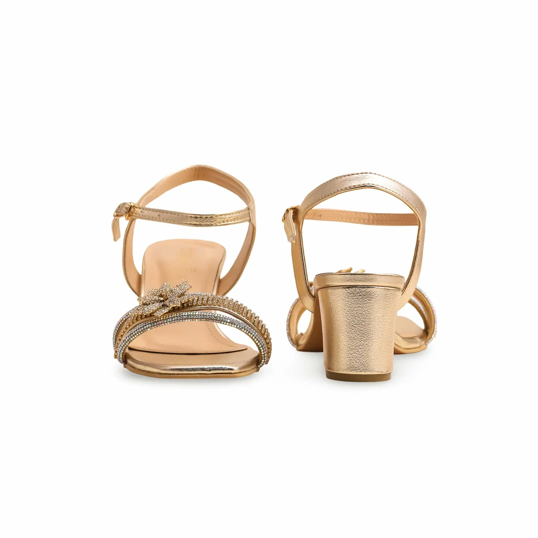 Street Ready Smart Design Golden Fancy Sandal FN5912