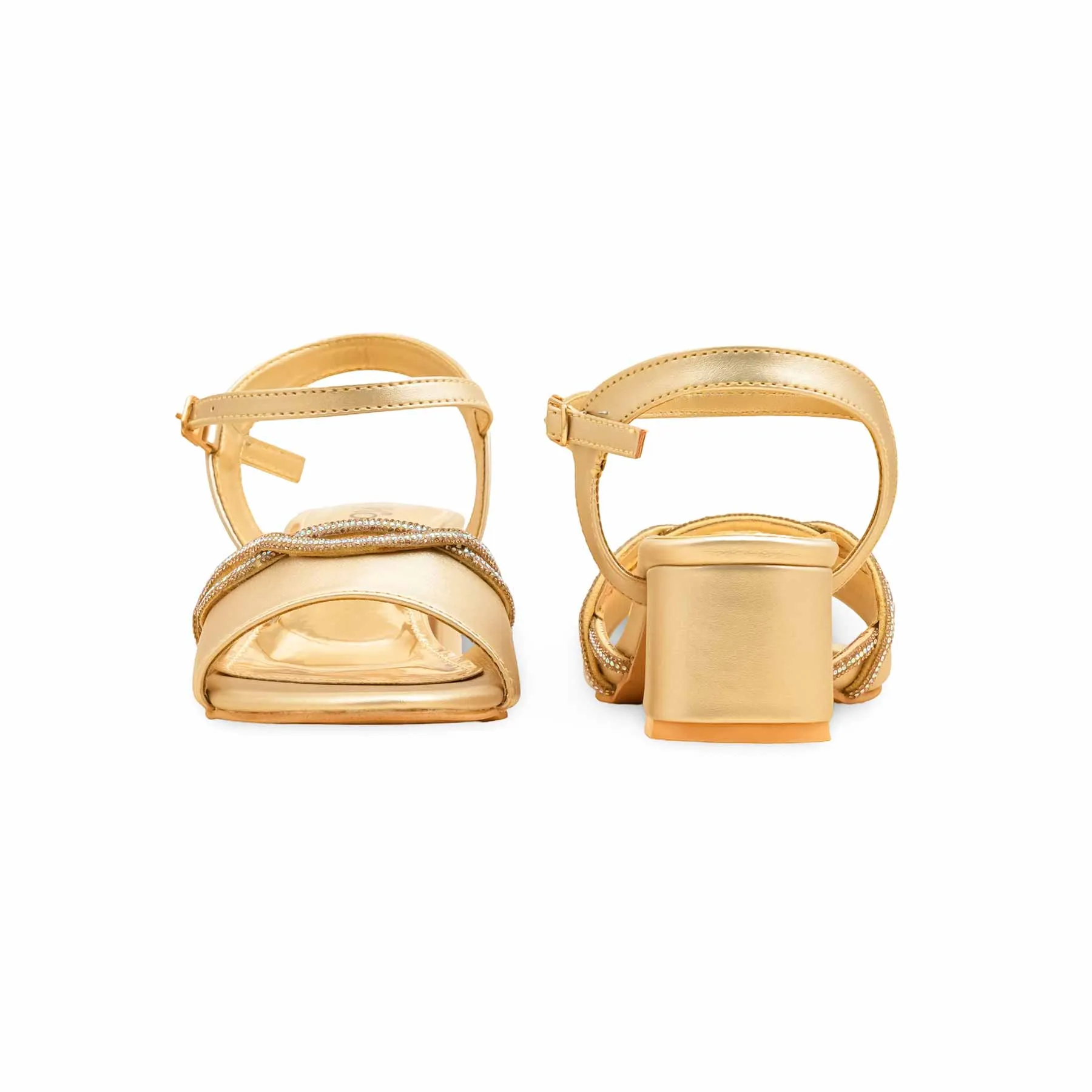 Golden Fancy Sandal For Ladies FN6158 Curve Fit Sexy Step