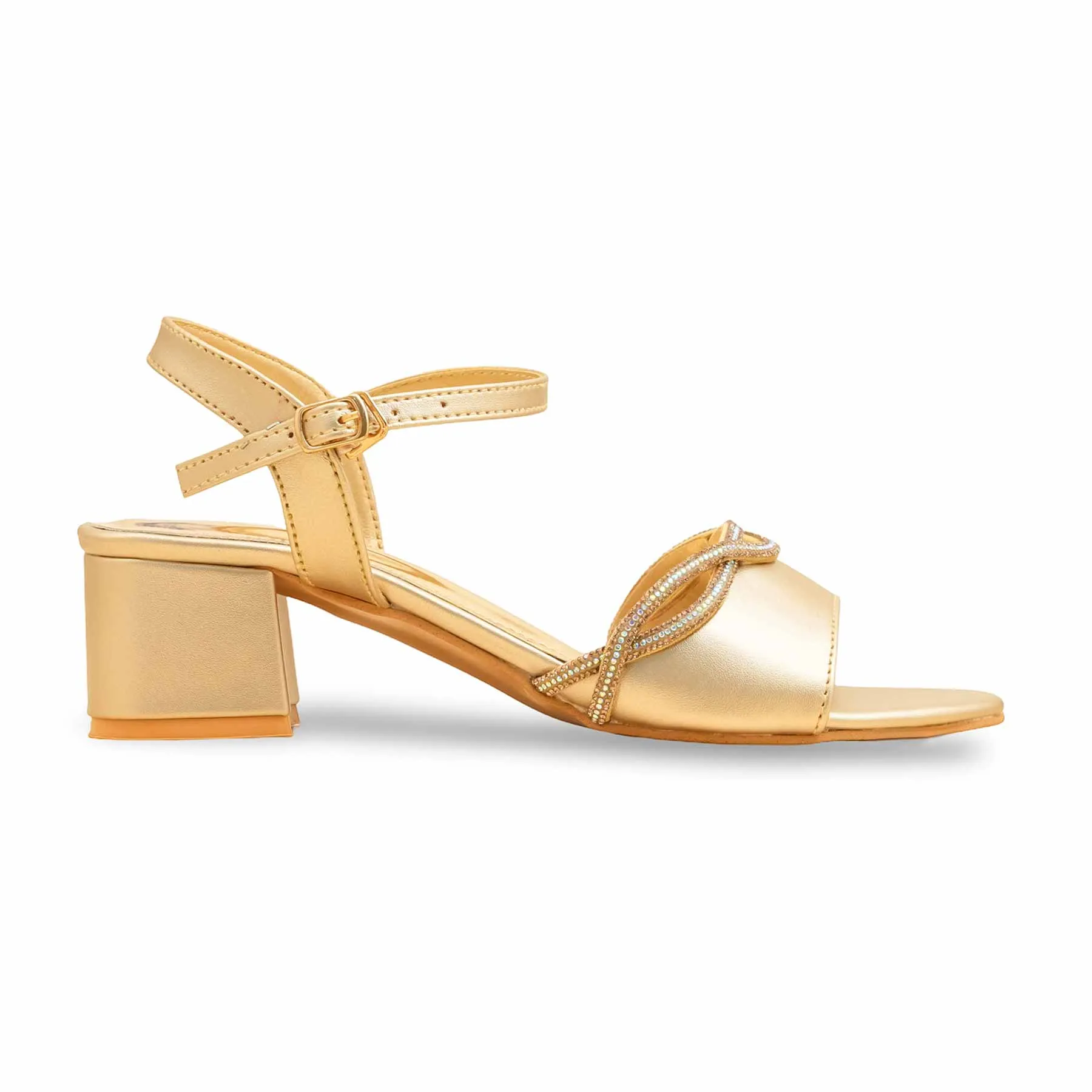 Golden Fancy Sandal For Ladies FN6158 Stand Tall