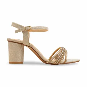 high-end design beach party Golden Fancy Sandal For Ladies FN6228