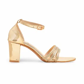 London Glow Eye Catching Golden Fancy Sandal For Women FN6209
