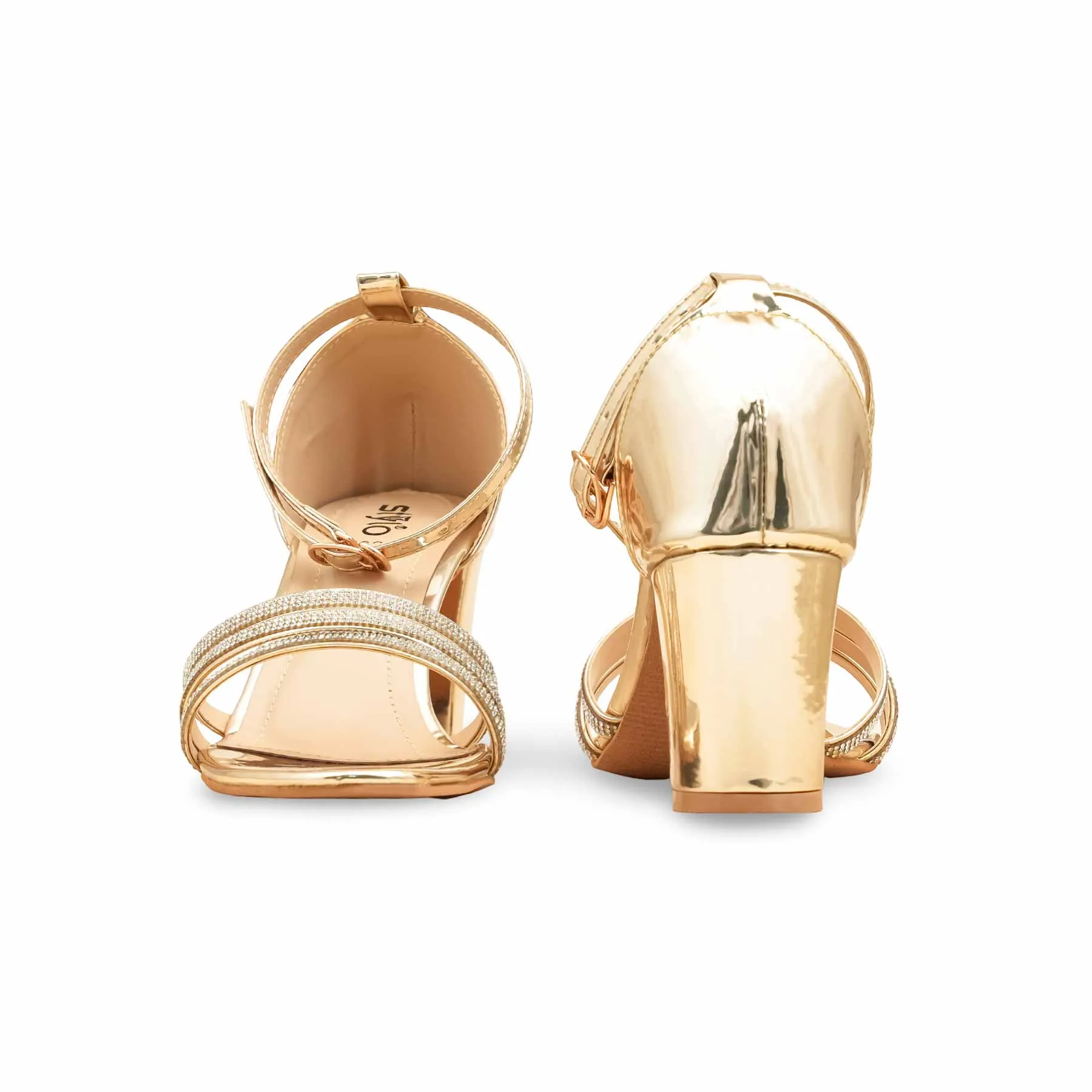 Golden Fancy Sandal For Women FN6209 Dress Shoes