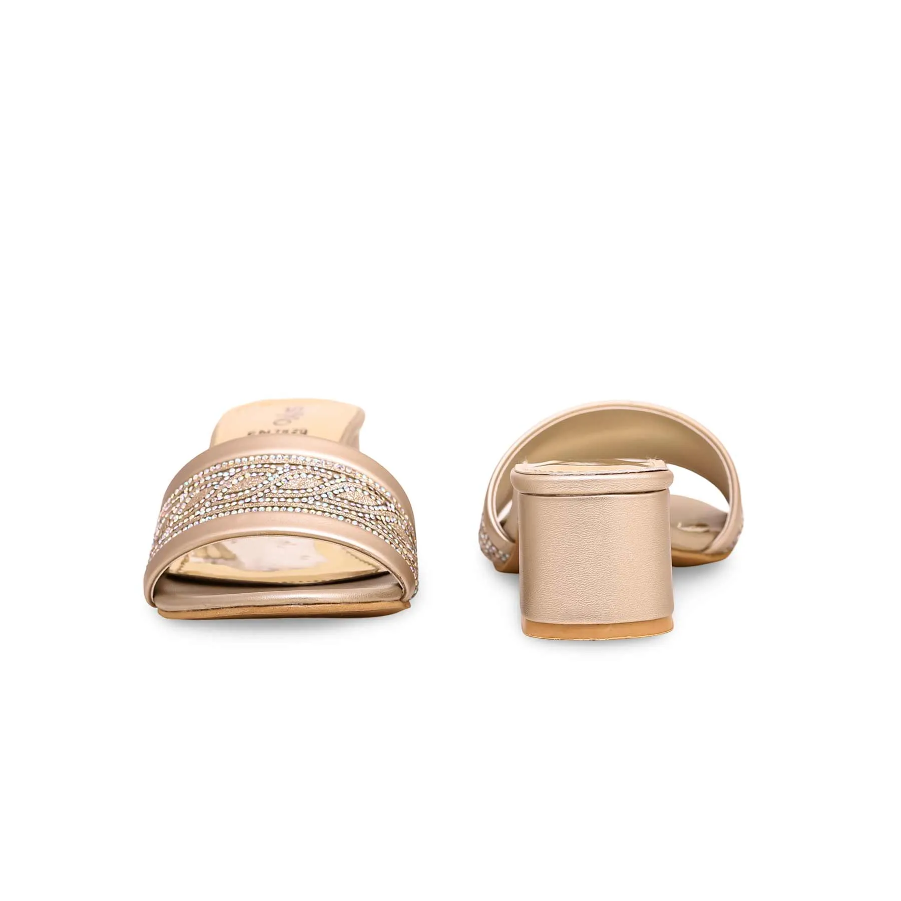 Golden Fancy Slipper FN7829 Wedding Heels