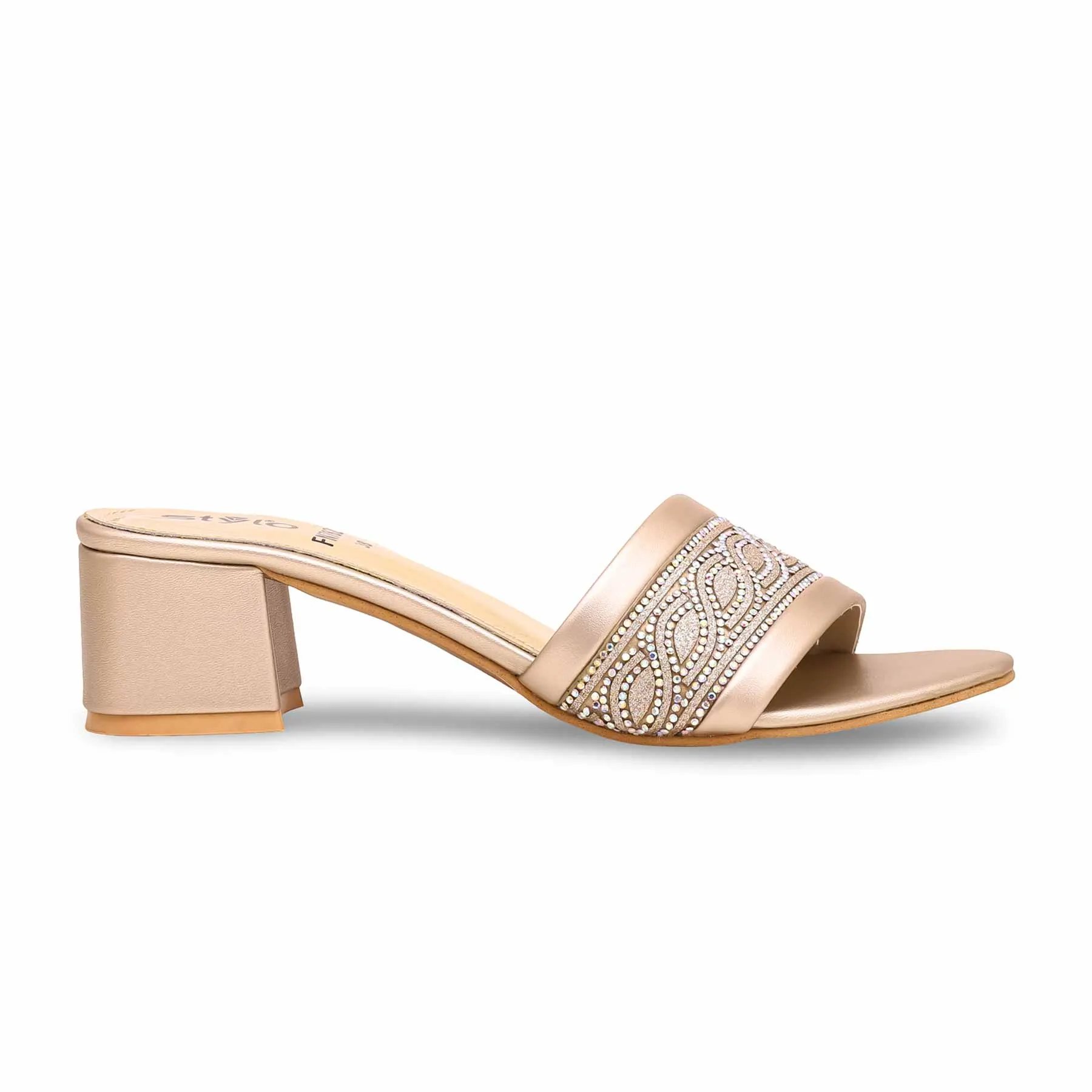 Fashionable Fit Golden Fancy Slipper FN7829